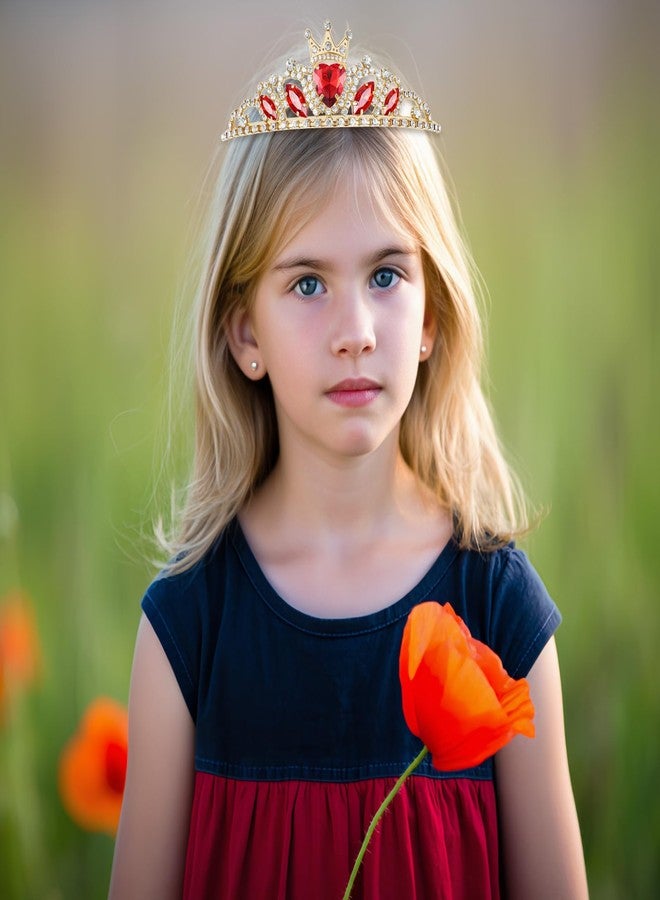 Botrinal Evie Red Heart Necklace and Descendant 3 Queen of Hearts Tiara Descendant Costume Evie Gold Crown for Girls Teens Halloween Parties - Image 5